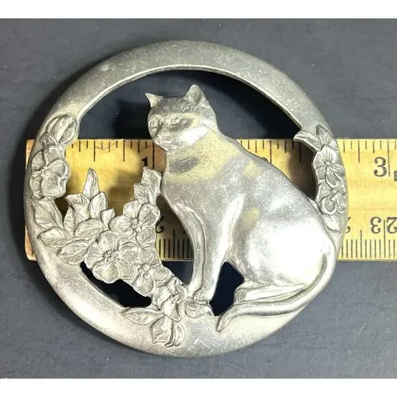 Vintage Seagull Potpourri Jar Lid Pewter Cat/flowers 1988, Canada - Picture 7 of 8